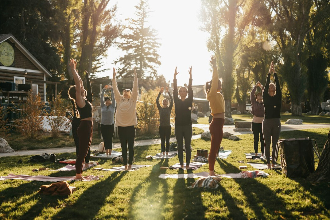 seniors doing gentle yoga