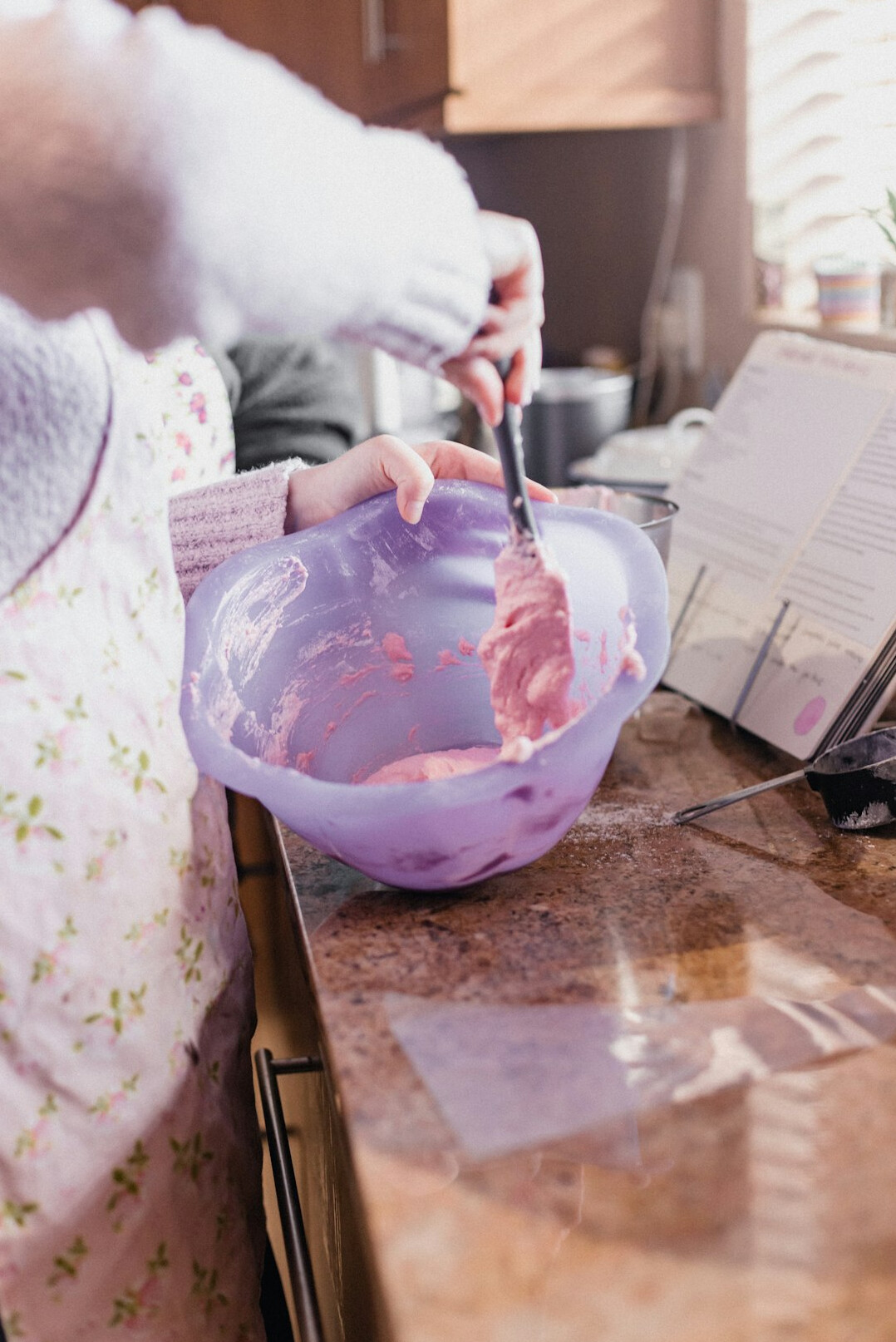 Japanese seniors learning to cook together in a cooking class