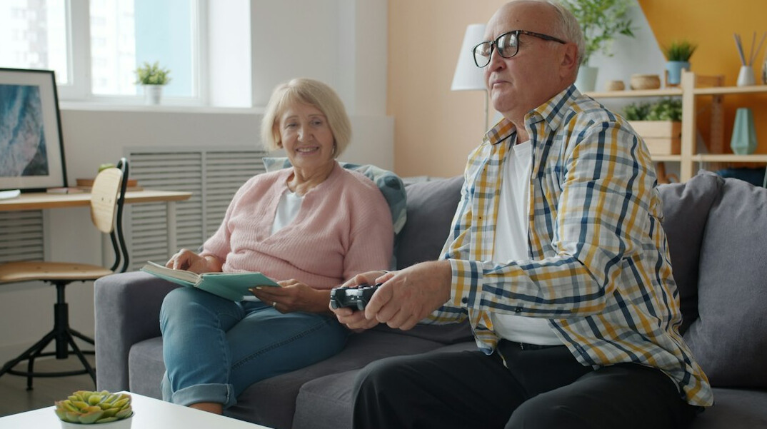 group of seniors enjoying hobby